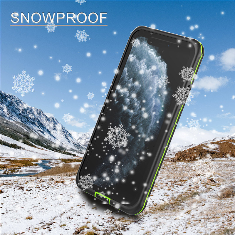 Top wawtranstoioof iphone cases iphone 11 pro max waterfire max secle poch (musta) with solid värinen back cover)