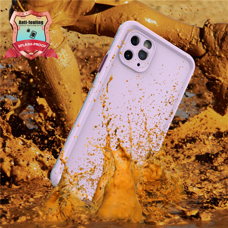 Elossapitoinen iphone11 pro max case omena vedenalainen iphone -kotelo vedenpitävä vedenpitävä puhelinkotelo (violetti), jossa on kiinteä taustapeite
