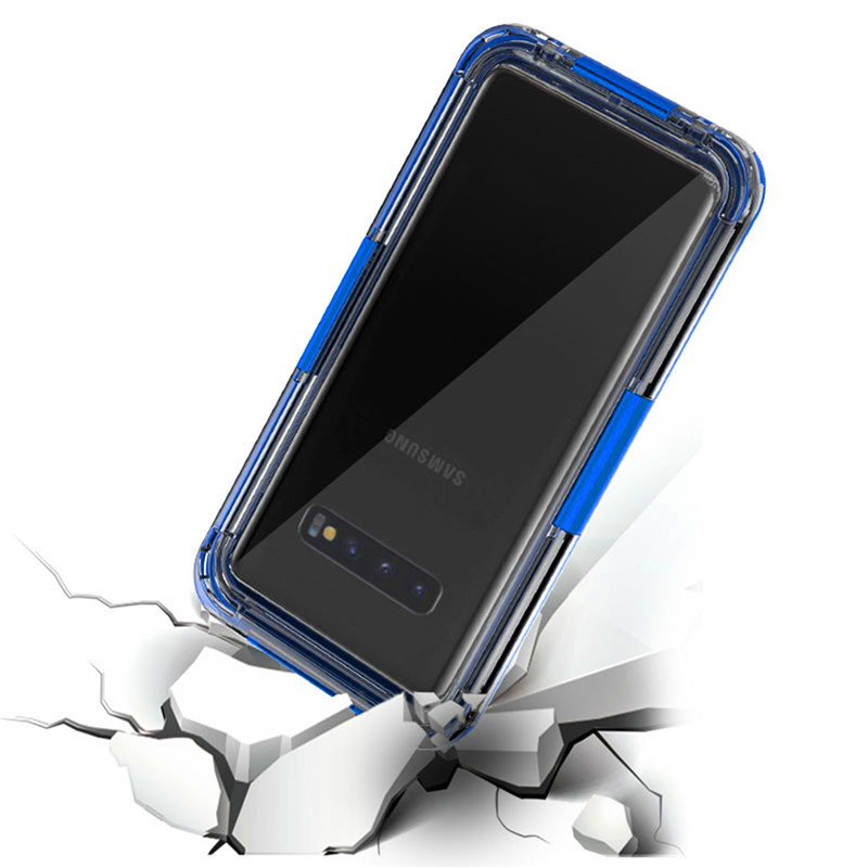 Vedenalainen puhelinsuojaus paras elämänkestävä puhelinkotelo Samsung S10: lle (sininen)