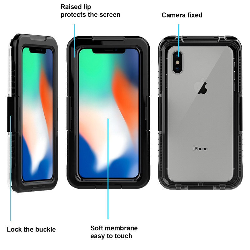 Apple iphone XS Max vedenpitävä kotelo uimiseen (musta)