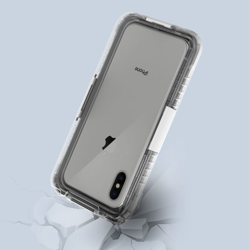 Universal matkapuhelimen vedenpitävä kotelo pieni kirkas vedenpitävä kotelo vedenalaisen kameran kotelo iphone XS Max (valkoinen)