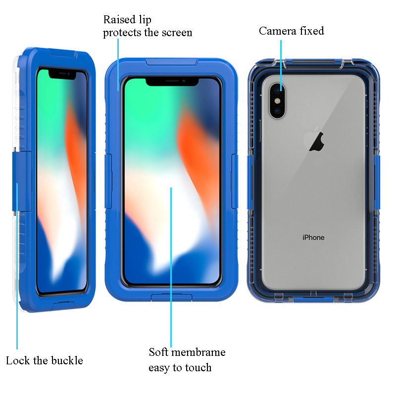 Vedenpitävä matkapuhelin iphone XS Max vedenpitävä kannettava kotelo hengenkestävä kotelo (sininen)