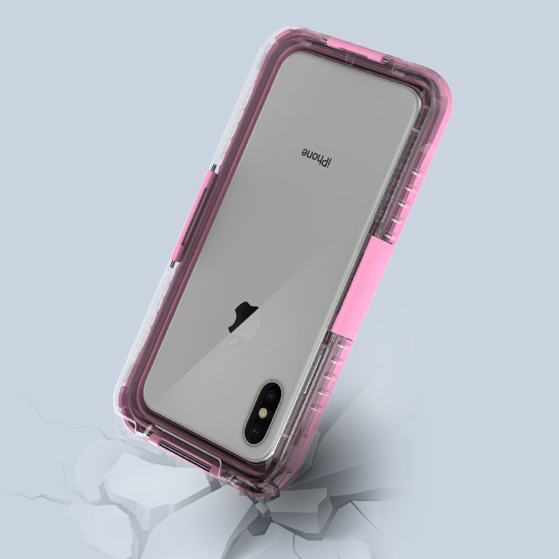 Hyvä vedenpitävä kotelo kuiva pussi iphone XS Max matkapuhelin wtulkitoof laukku (Pink)