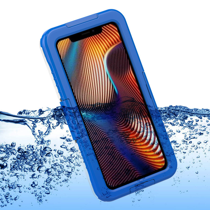 Vesitiivis pakkaus iphone-vesisokkipölyltä paras vesitiivis kotelo iphone XR (sininen)